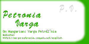 petronia varga business card